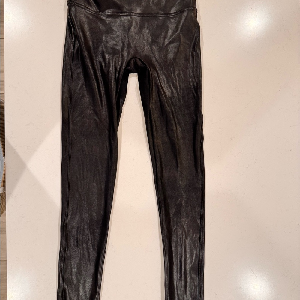 SPANX Black Faux Leather Leggings